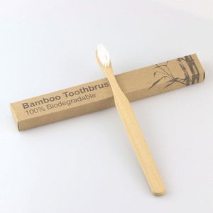 10 Houten Tandenborstel Effen Bamboe Handvat Soft Fibre Milieuvriendelijke Tanden Borstels Dental Cleaning Volwassen Oral Care Gezonde Producten