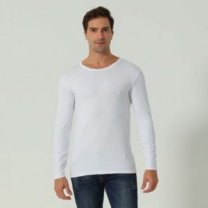 Witte Lange Mouwen Modale Mannen T-shirt Gym Fitness Man T Shirts Sport Kleding Man Camisas Maat S-4XL 9107 #