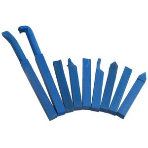 9 Pcs Iron Draaibank Gesoldeerde Carbide Draaien Hulpmiddel Boor Vierkante Schacht Blauw 10X10Mm