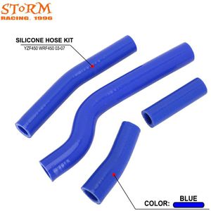 Moto Bike Blauw Silicone Radiator Heater Koelvloeistof Waterslang Voor YAMAHA YZF450 YZF 450 YZ450F WRF450 WRF 450 WR450F 2003-2007