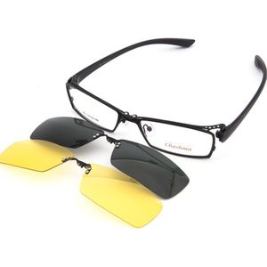Chashma Dag En Nacht Rijden Gepolariseerde Clip Zonnebril Bril Optische Magneet Brilmontuur Mopia Frame Brillen Heren