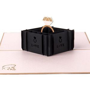 3D Stereoscopische Wenskaarten Liefde Handgemaakte Papier Carving Uitnodiging Bruiloft Uitnodiging Custom Wedding Ring