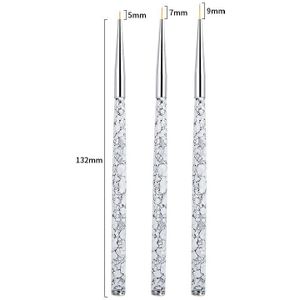 3pcs/set Nail Art Line Drawing Brush Various Lengths Painted Chain Link Flower Pen Marble Nail Art Brush Manicure Nail Tools