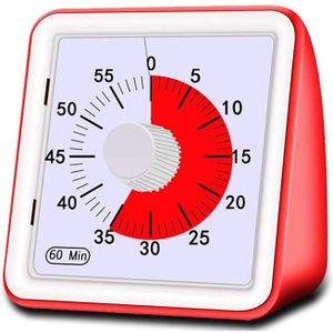 1 Pcs 60 Minuten Visuele Analoge Timer Stille Countdown Klok Time Management Tool Voor Kids Volwassenen Safe Duurzaam