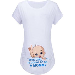 Vrouwen Zwangere Blouse Moederschap Brief Baby T-shirt O-hals Korte Mouw Verpleging Shirt Tops Loose Casual Vrouw Zwangerschap Kleding