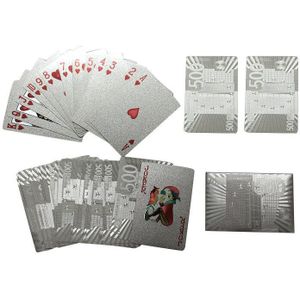 Een Deck Zilverfolie Poker Euro Stijl Plastic Poker Speelkaarten Waterdicht Kaarten Goede Prijs Gokken Board Game Gyh