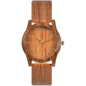 Kchke Zwart/Koffie/Beige Wijzerplaat Natuurlijke Bamboe Hout Horloge Mannen Vrouwen Echt Lederen Houten Klok Mannelijke Uur reloj De Madera