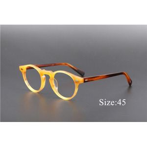 Transparante Glazen Kleine Ronde Blauwe Light Glazen Vintage Acetaat Brilmonturen Vrouwen Bril Mannen Gregory Pikken