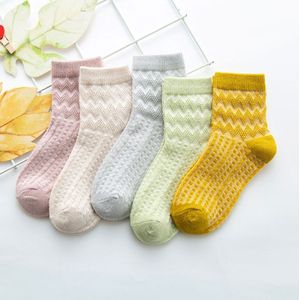 5 Paren/partij Herfst Lente Baby Sokken Kinderen Zachte Katoen Effen Kleur Mesh Sok Voor 0-12Y Jongen Meisje Voor Baby &#39;S Peuters kids