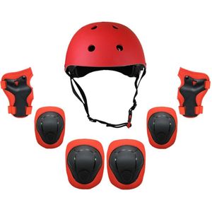 7Pcs Kinderen Outdoor Sport Scheenbeschermers Ademend Jongens Meisjes Schaatsen Skateboard Fiets Loopfiets Beschermende Leveringen Set