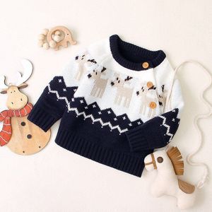 Baby Jongens Kerst Trui Voor 0-24M Kids Herfst Winter Warm Lange Mouwen Cartoon Kleding Kerst Elanden Patroon trui Trui