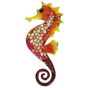 Seahorse Metal Wall Art Blauw Mozaïek Glas Ganden Sculptuur Opknoping Oceaan Decoraties Voor Outdoor Huis Hek Woonkamer Indoor