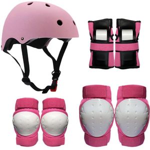 Beschermende Gear Set 7 In 1 Knie Elleboog Pads Pols Guards Helm Multi Sport Veiligheid Bescherming Voor Kinderen Tieners Scooter schaatsen