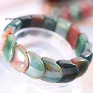 Sieraden Voor Vrouwen Mannen Natuursteen Kralen Groene Indiase Onyx Stretch Bangle Armband 8 ""1 Pcs H002-008