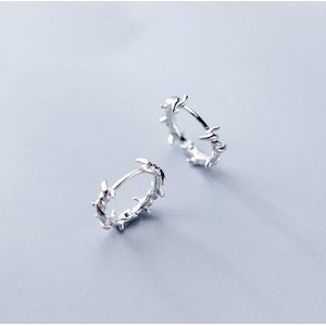 Mloveacc Pure 925 Sterling Zilver Hoop Earring Prikkeldraad S925 Oorbellen Cadeau Voor Vrouwen Meisje Tiener Sieraden