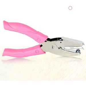 Handdetectoren Papier Punch Hartvorm Enkele Gat voor Wenskaarten Plakboek Notebook Puncher Hand Tool met Roze Grip