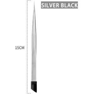 Black Nail Pincet Met Siliconen Drukken Hoofd Voor 3D Sticker Rhinestones Water Sticker Roze Rvs Tweezer Nagels Tool