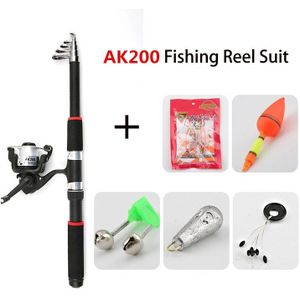 Hengel Reel Combo Volledige Kit 2.1m Telescopische Vissen Float Spinning Reel Set met Haken Lokt Barrel Wartels Opslag tas Pak