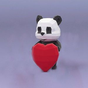 Mooie Panda 3D Papier Model Geometrie Handgemaakte Diy Papier Gesneden Creatieve Drie-Dimensionale Educatief Speelgoed Voor Kinderen Growups