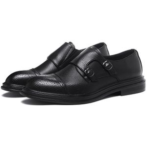 Moderne Formele Mannen Dubbele Monnik Band Slip Op Loafer Geperforeerde mannen Jurk Schoenen Snake-Graan Mannelijke Penny loafers Mannen