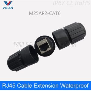 Metalen Afscherming CAT5E CAT6 Outdoor RJ45 Panel Mount LAN Connector Ethernet Netwerk Kabel Uitbreiding Adapter waterdichte 8P8C 1u