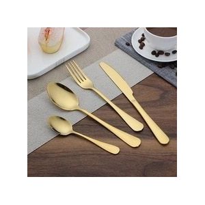 Hoogwaardige gouden bestek bestek set lepel vork mes thee lepel roestvrij staal servies set keuken gebruiksvoorwerp