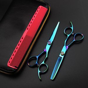 6 Inch Groen Haar Schaar Japan 440C Kappers Schaar Dunner Schaar Kapper Haar Knippen Schaar Set