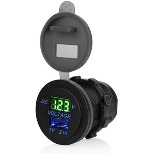 Onever Motorfiets USB Waterdicht DC 12 V Dual USB Autolader Adapter Socket Adapter 5 v 2.1A 1A voor Boot Auto Iphone Huawei
