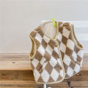 Herfst Winter Baby Kids Katoenen Vestcoat Mode Jongens Meisjes Dikke Mouwloze Kleding Geometrische Patroon Kinderen Warm Uitloper