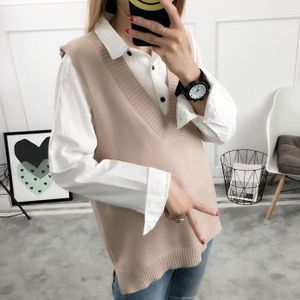 Vrouwen Trui Lente Herfst Wol Vest Mouwloos O-hals Gebreide Vesten Lange Stukken Poullover Vest Vrouwelijke Jumper Pull Femme
