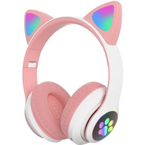 Kat Oor Hoofdtelefoon Rgb Bluetooth 5.0 Bass Ruisonderdrukking Volwassenen Kids Meisje Headset Sd-kaart Helm Mic Armband 3.5Mm oortelefoon