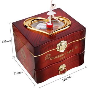 Klassieke Roterende Danser Ballerina Piano Muziekdoos Uurwerk Plastic Sieraden Doos Meisjes Hand Crank Music Mechanisme