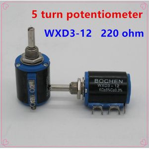 2 STKS WXD3-12 1 W 220 ohm WXD3-12-1W 5 ring multi-cirkel precisie draadgewonden potentiometer