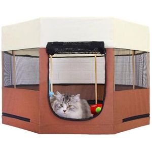 Draagbare Huisdier Tent Huis Voor Hond Kat Hout Steady Opvouwbare Huisdier Kooi Zichtbaar Ademend Grote Ruimte Kinderbox Indoor Puppy Kooi