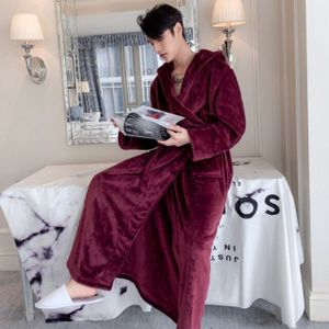 Winter Mannen Verdikte Lange Flanel Gewaad Trouwjurk Ochtend Gown Badjas Koppels Pyjama Vrouwen Hooded Huishoudelijke Doek Халат