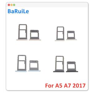 BaRuiLe 10pcs Voor Samsung Galaxy A520 A720/A5 A7 Single &amp; Dual SIM Card Tray Slot SD kaarthouder Adapter Reparatie Onderdelen
