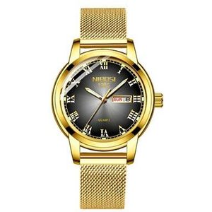 Nibosi Paar Horloge Luxe Gold Waterdichte Lichtgevende Quartz Horloge Paar Liefhebbers Horloge Mannen Reloj Mujer Relogio Feminino