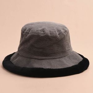 MAXSITI U Herfst en winter hoeden Vintage corduroy Splicing pluche emmer hoeden
