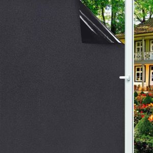 Niet-Transparante Anti-Uv Static Cling Zwarte Kleur Glasfolie Frosted Privacy Geen Lijm Diy Decoratieve Film Raamfolie Glasfolie