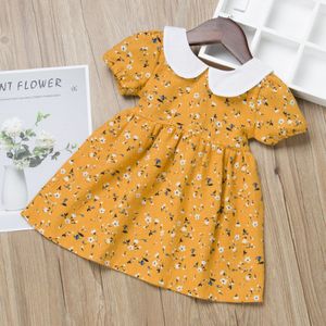 Meisjes Zomer Jurk Baby Baby Meisjes Korte Mouw Bloemenprint Jurk Kleding Prinses Partij Bruiloft Meisjes Print Jurken T5 #
