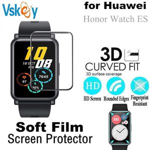 10Pcs 3D Gebogen Zachte Fibre Screen Protector Voor Huawei Honor Horloge Es Volledige Dekking Beschermende Film (Niet Gehard glas)