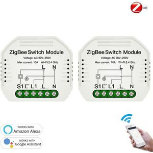 Tuya Zigbee 3.0 Smart Lichtschakelaar Module Smartthings Vereist App Afstandsbediening, werken Met Alexa Google Thuis Voor Voice Control