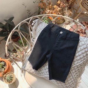 Wlg Jongens Meisjes Shorts Kids Zomer Effen Zwarte Skinny Korte Baby Casual Alle Match Broek Voor 2-7 Jaar