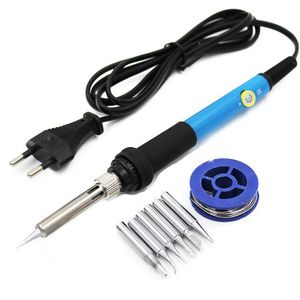 Soldeerbout Eu Us Plug 110V 220V 60W Thermostatische Elektrische Mini Soldeerbout Station Met 6 Stuks soldeerpunt Soldeer