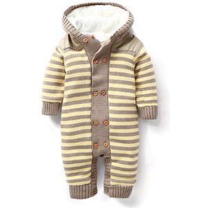 Winter Trui Trui Katoen Hooded Gestreepte Dikke Warme Baby Baby Winter Kleding ABS-1532