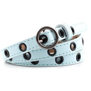 Stijl Pu Lederen Tule Riem Voor Vrouwen Metalen Pin Gesp Dunne Riemen Riem Waistbelts Voor Dames Jeans