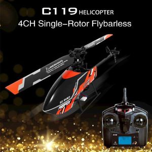 C119 4CH 6 Assige Gyro Flybarless Rc Helicopter Met Liquid Crystal Afstandsbediening Rtf 2.4Ghz Vs Wltoys V911S Upgrade editie