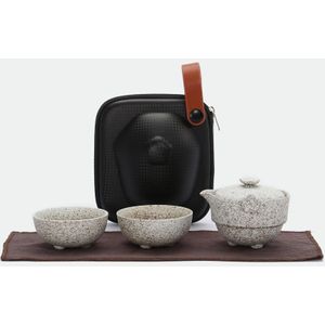 TANGPIN zwart servies keramische theepot met 2 theekopjes een thee sets draagbare reizen thee sets