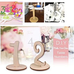 10 Stks/pak Nummer 1-10 Plaats Houder Table Number Figuur Kaart Houten Bruiloft Feestartikelen Digitale Zetel Decoratie