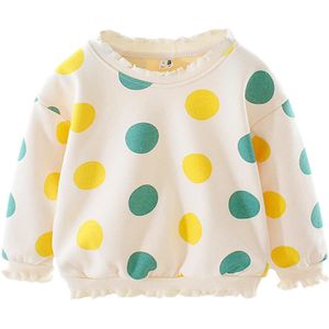 Baby Girl Kids Prinses Sweatershirt Comfort Zachte Lange Mouwen Persoonlijkheid Koreaanse Mooie Kleding Lente Herfst Dot Tops